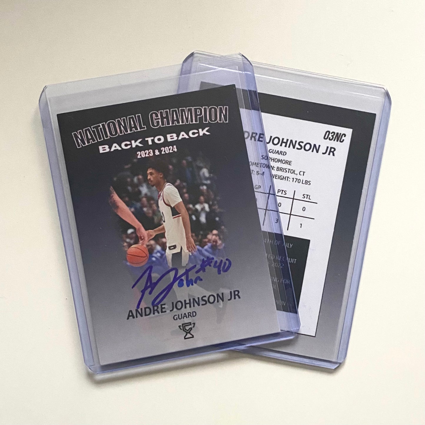 Limited edition autographed trading card of Andre Johnson Jr.