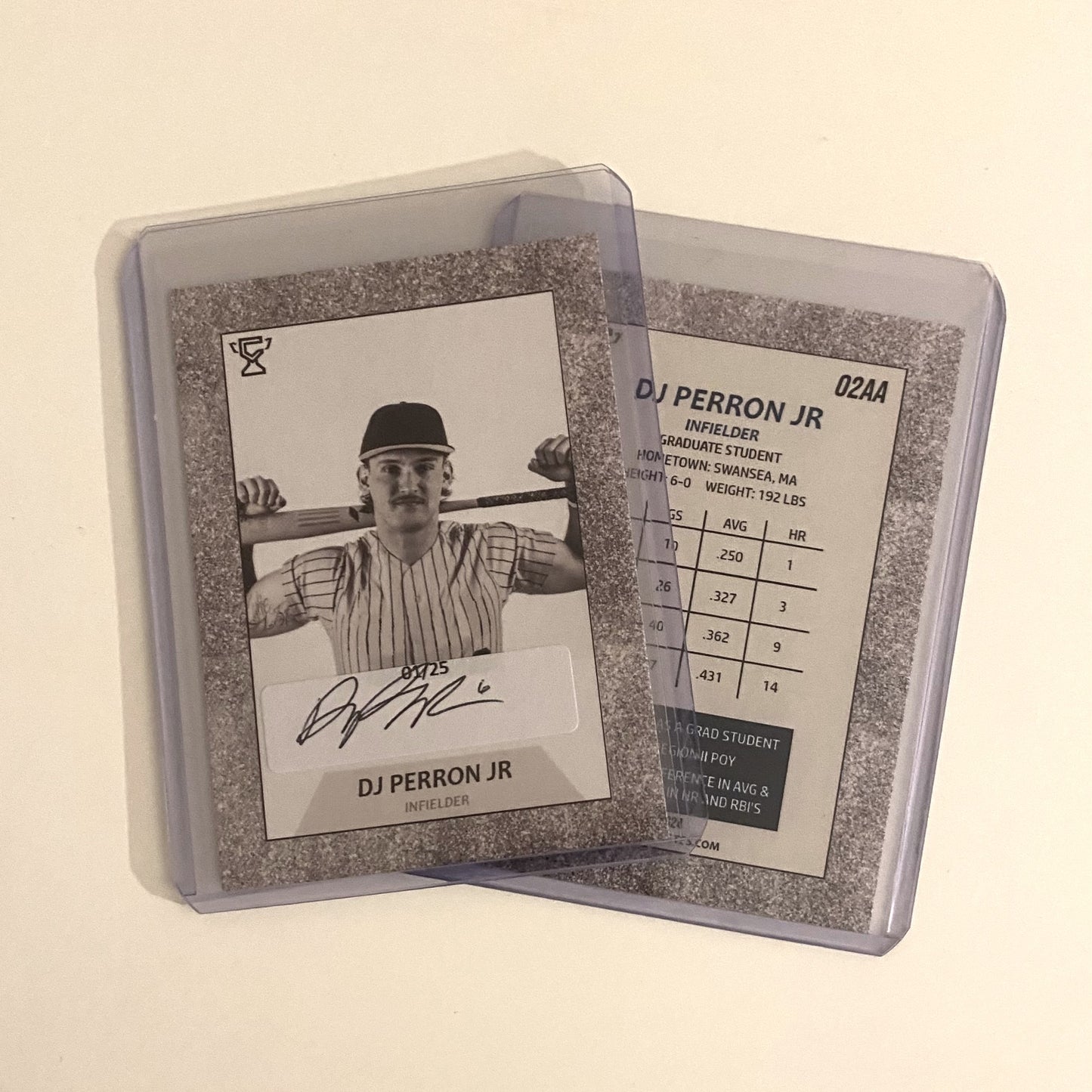 DJ Perron Jr limited edition autographed trading card.