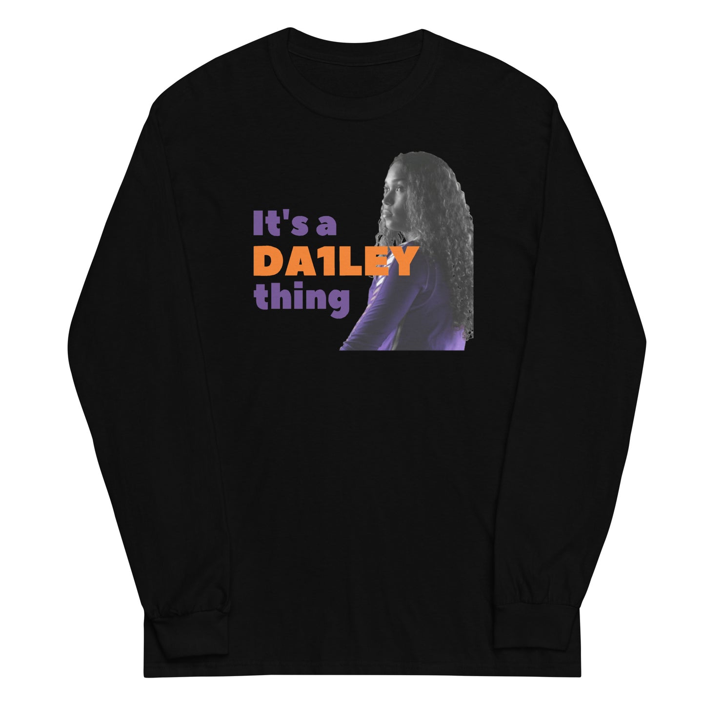 Black long sleeve shirt featuring Aźyah Dailey.