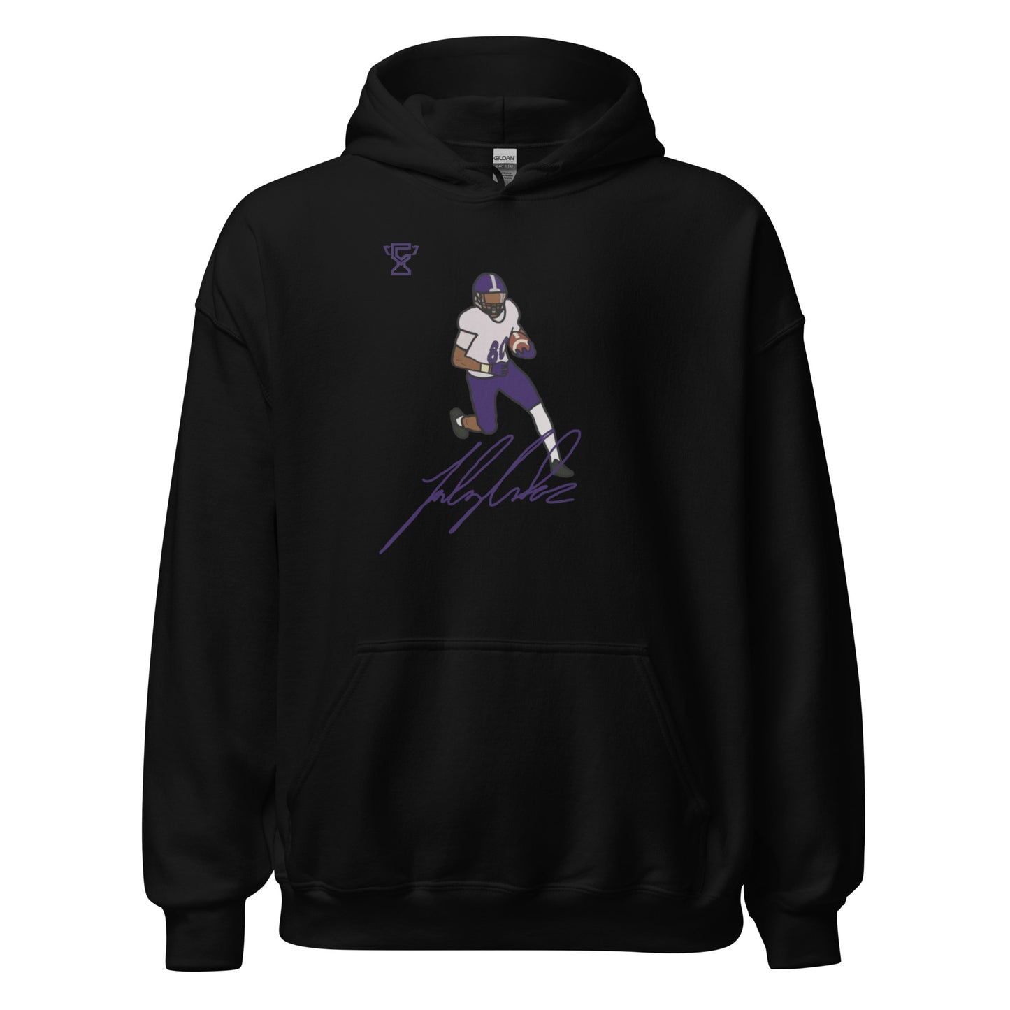 Black hoodie featuring Jalen Coker.