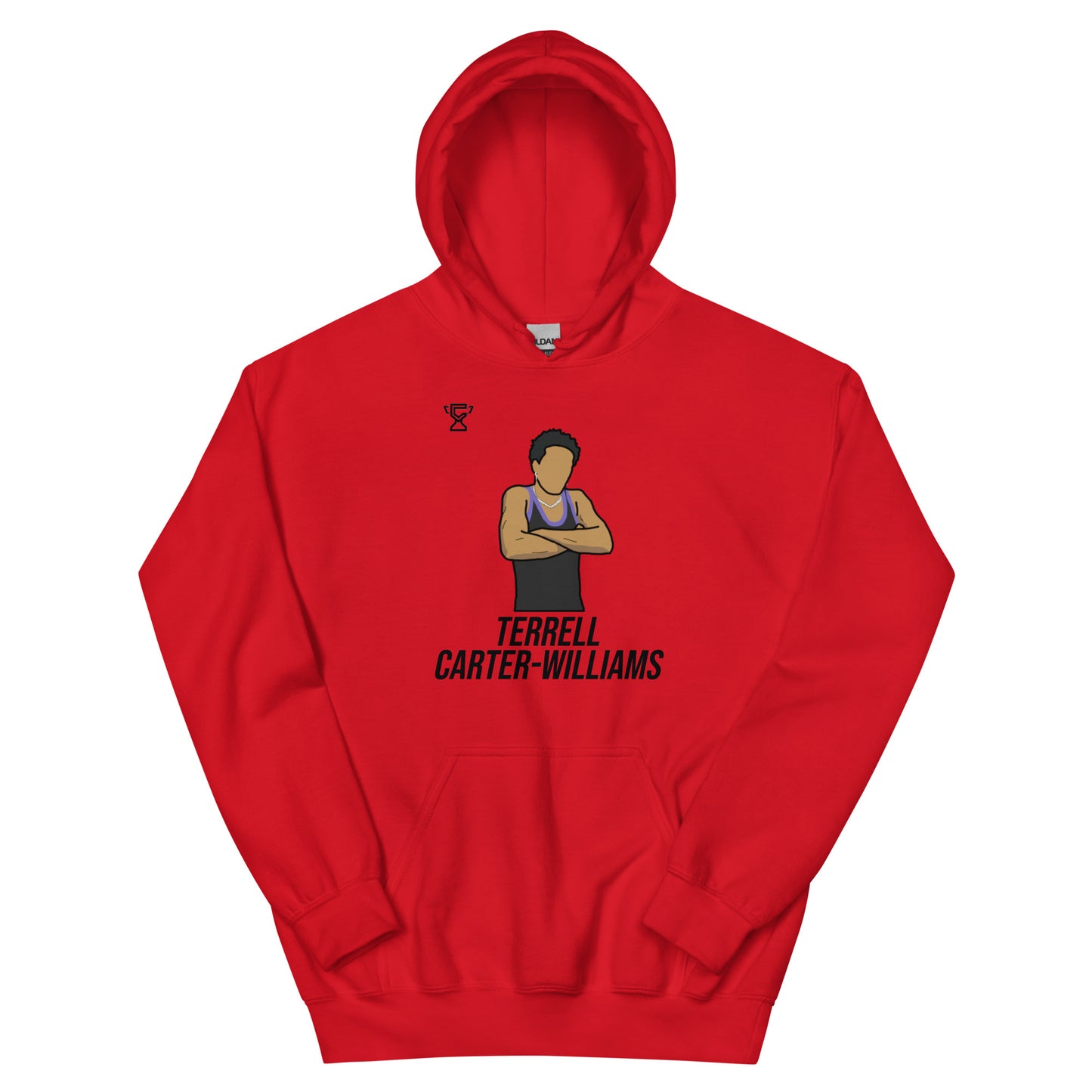 Red hoodie featuring Terrell Carter-Williams.