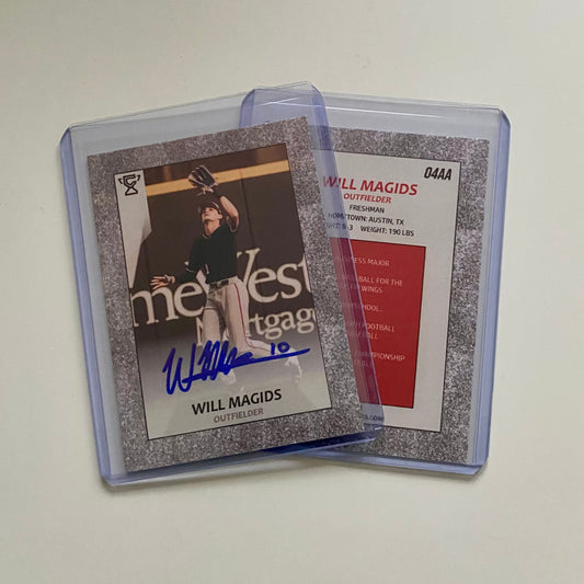 Limited edition autographed trading card of Will Magids.