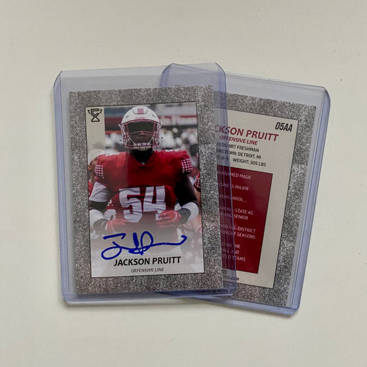 Jackson Pruitt autographed trading card.
