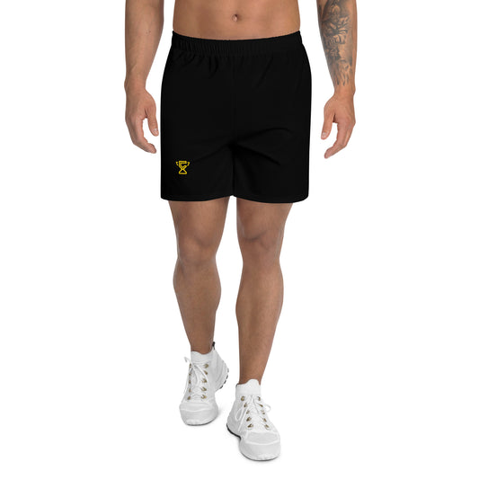 Front facing view of the black Champletes Light Speed shorts.