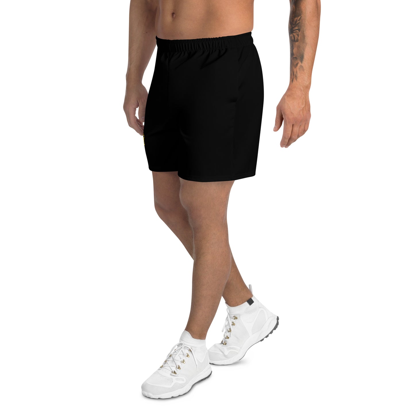 Right facing view of the black Champletes Light Speed shorts.