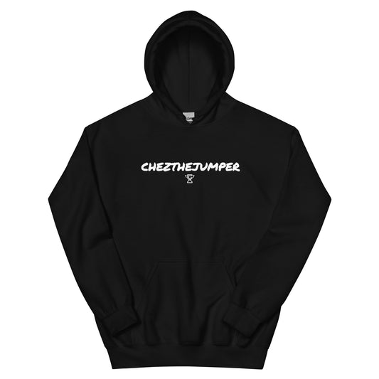 CHEZTHEJUMPER hoodie in black.
