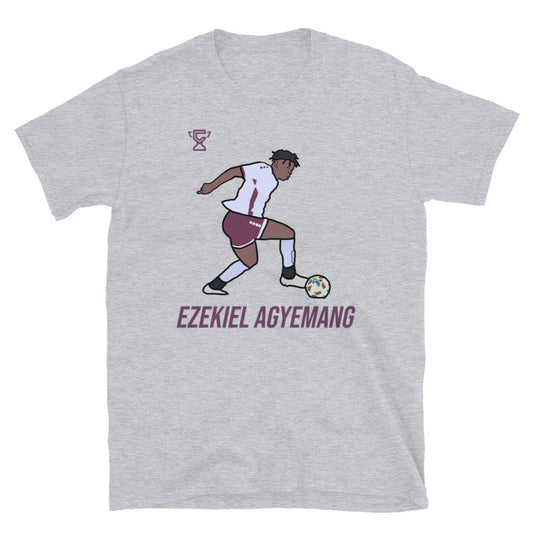 Gray t-shirt featuring artwork of Ezekiel Agyemang.